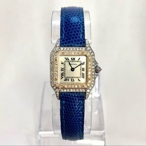 CARTIER PANTHERE 23mm Quartz 2 Tone 0.88TCW DIAMOND Watch Cream Dial